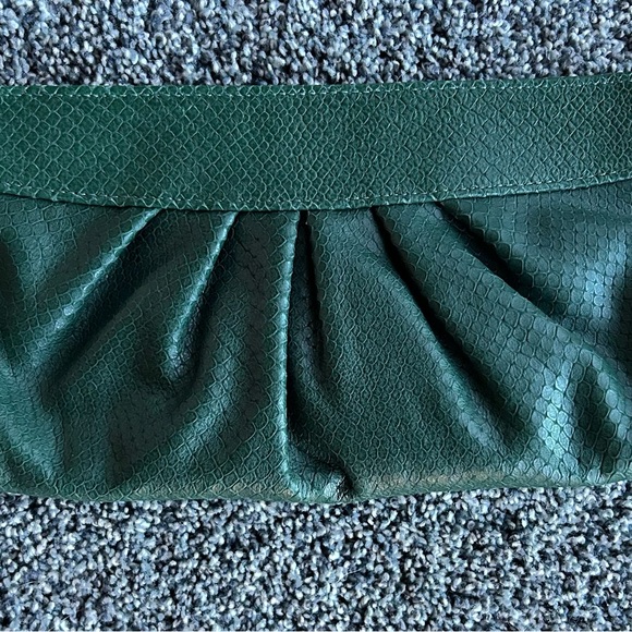 Lauren Merkin Handbags - Lauren Merkin Emerald Leather Textured Clutch